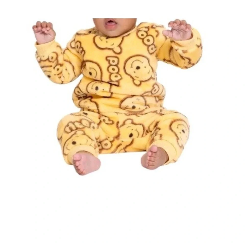 Disney Baby Winnie The Pooh Jogger 2 Piece 0/3 Months Yellow Unisex Fleece #445